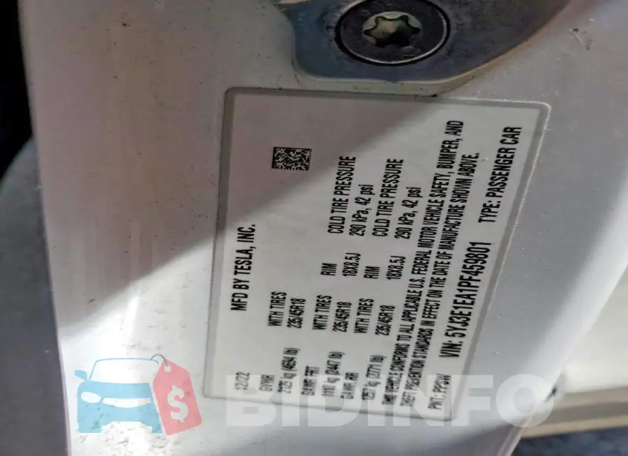 5YJ3E1EA1PF459801 Photo# 12