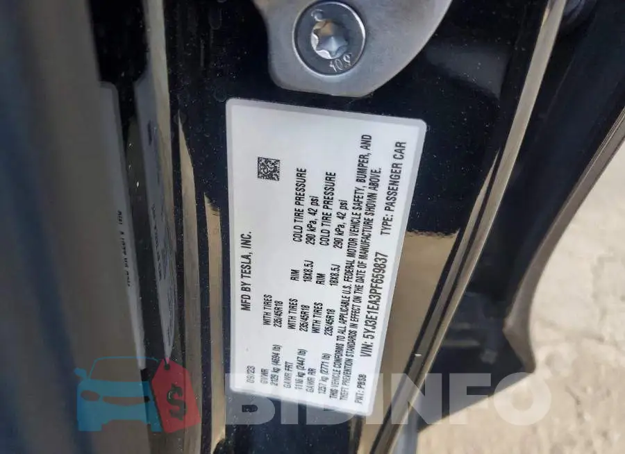 5YJ3E1EA3PF659837 Photo# 12