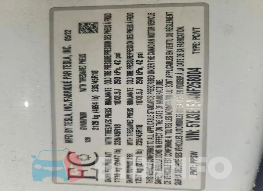 5YJ3E1EA4NF258004 Photo# 13