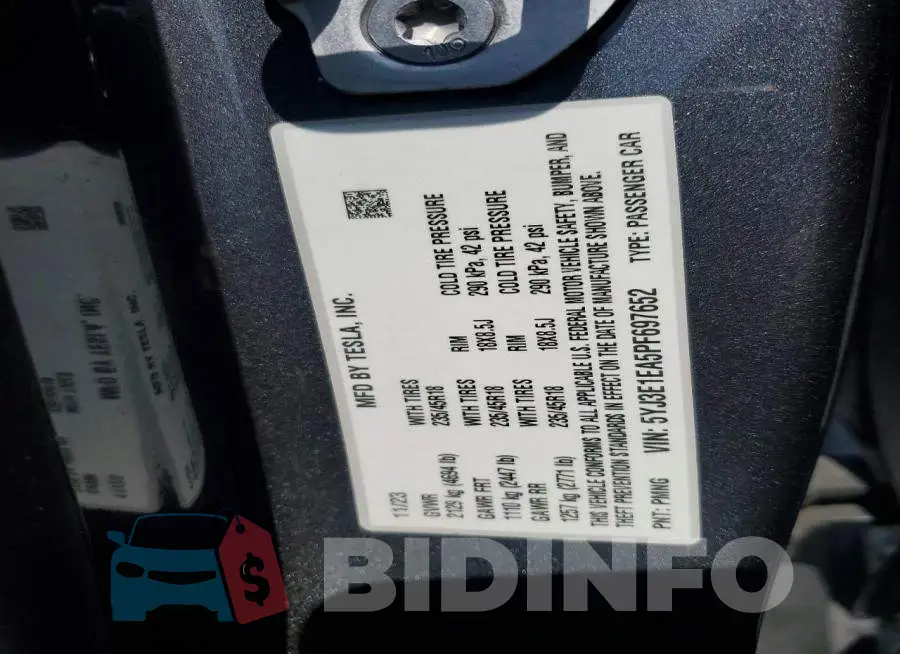 5YJ3E1EA5PF697652 Photo# 12