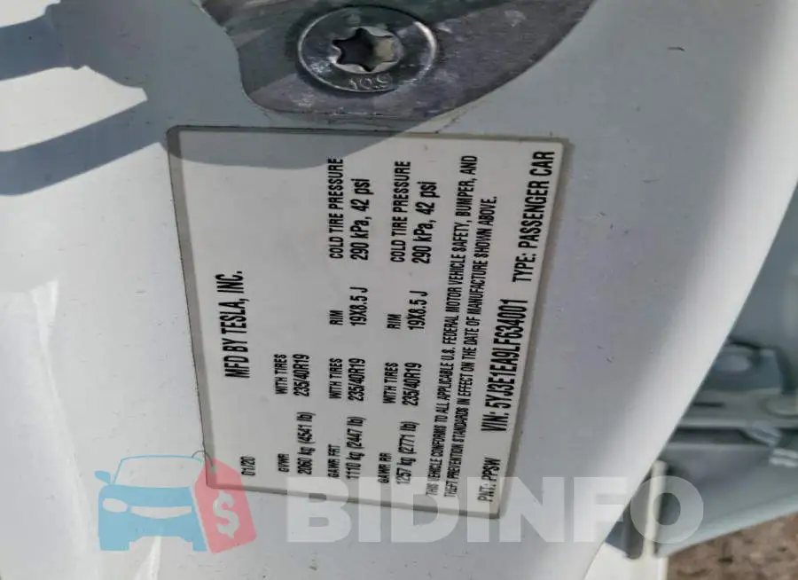 5YJ3E1EA9LF634001 Photo# 12