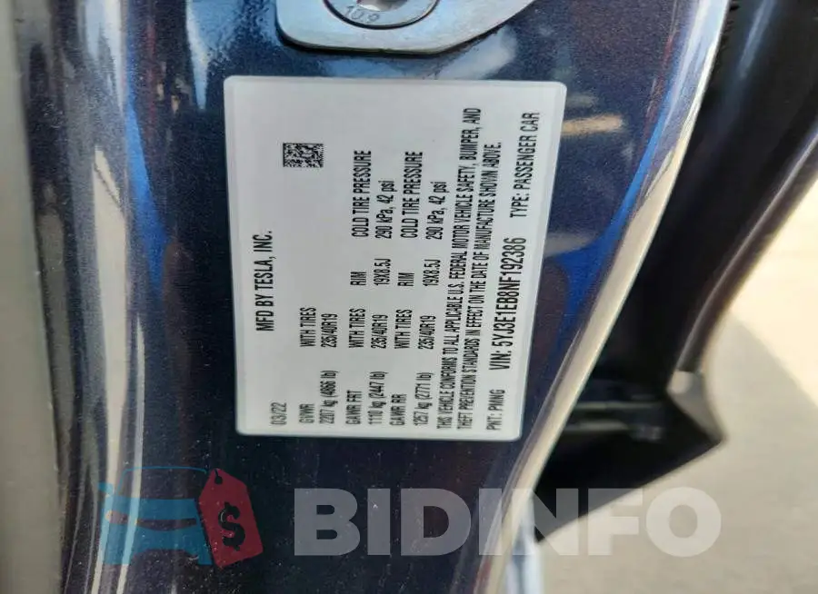 5YJ3E1EB8NF192386 Photo# 12