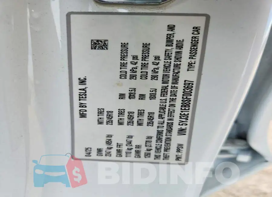 5YJ3E1EB8SF003697 Photo# 12