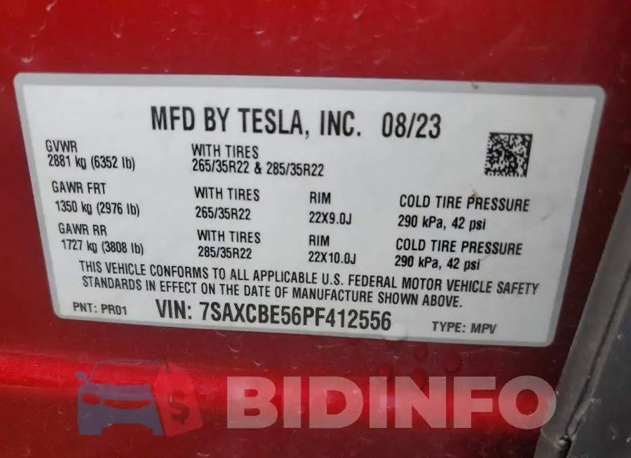 7SAXCBE56PF412556 Photo# 12