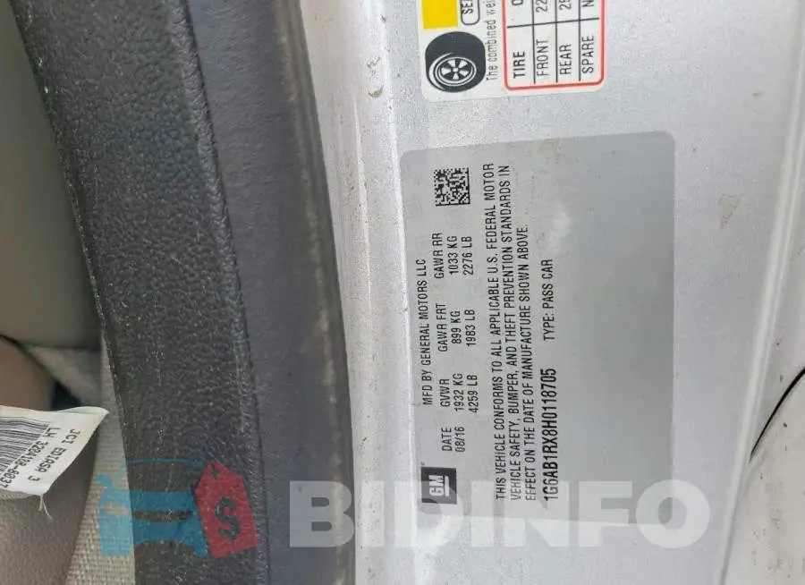 1G6AB1RX8H0118705 Photo# 13
