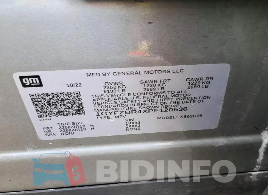 1GYFZBR4XPF120536 Photo# 13