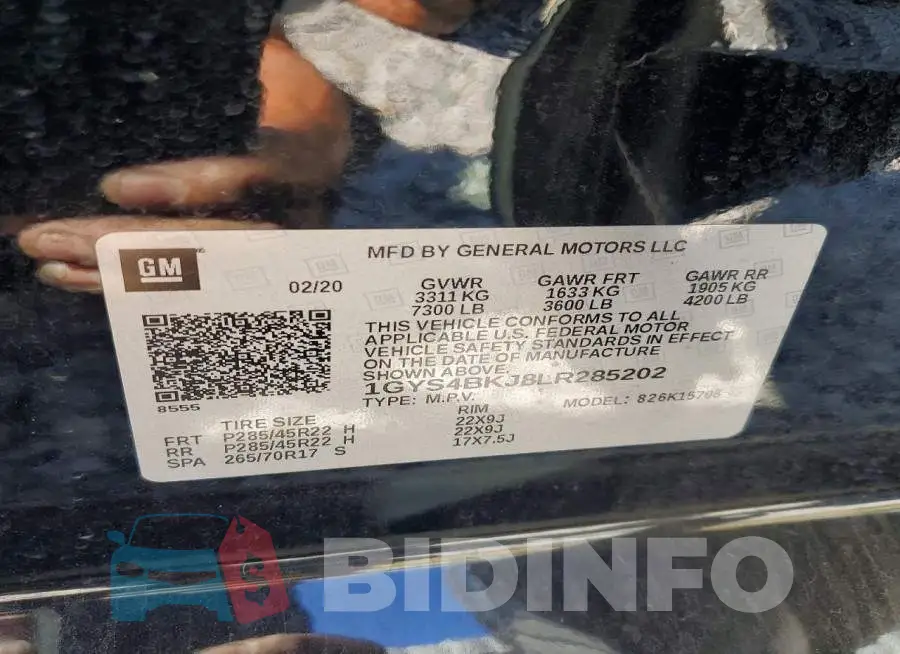 1GYS4BKJ8LR285202 Photo# 13