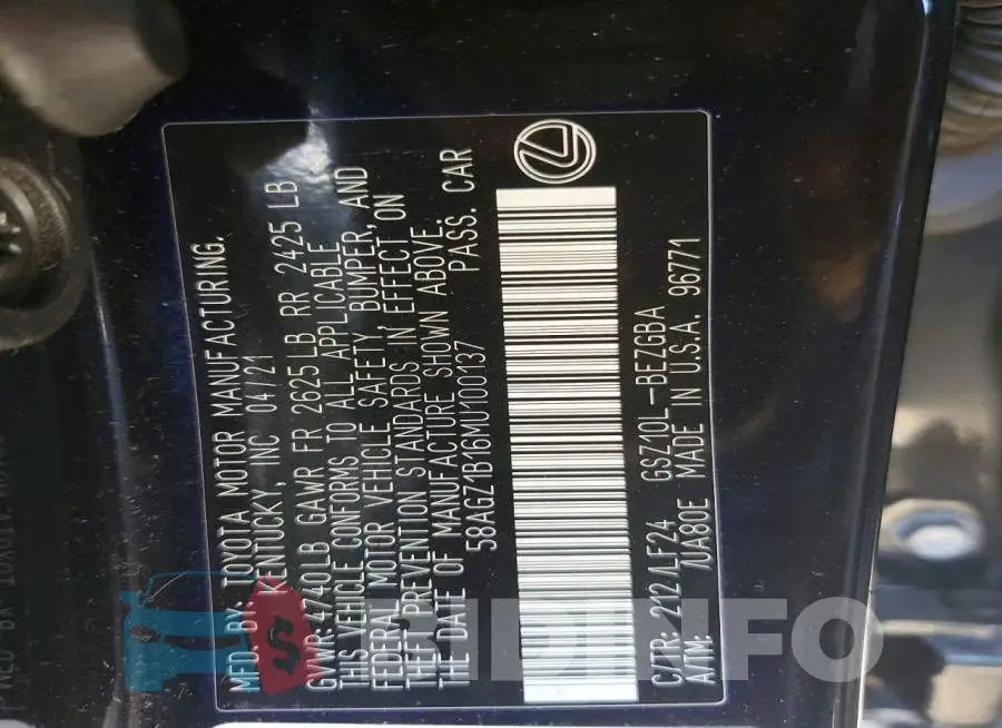58AGZ1B16MU100137 Photo# 12