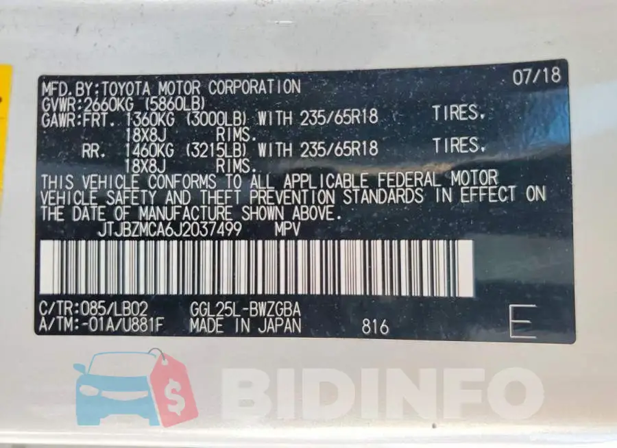 JTJBZMCA6J2037499 Photo# 13
