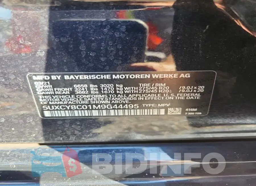 5UXCY8C01M9G44495 Photo# 14