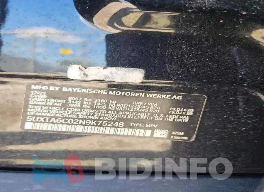 5UXTA6C02N9K75248 Photo# 14