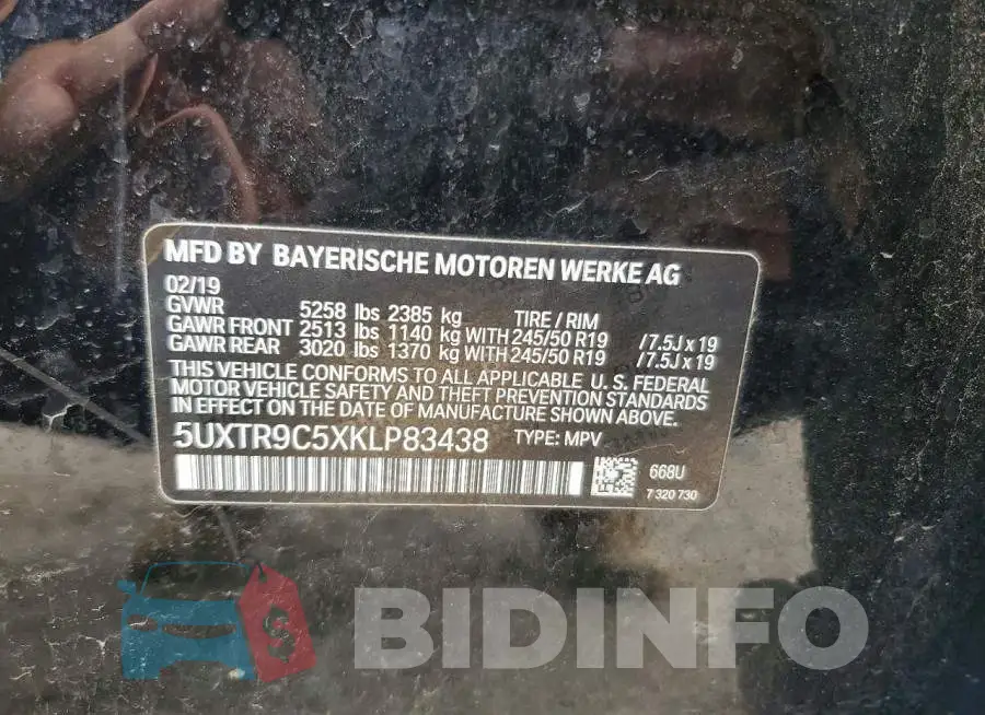 5UXTR9C5XKLP83438 Photo# 13