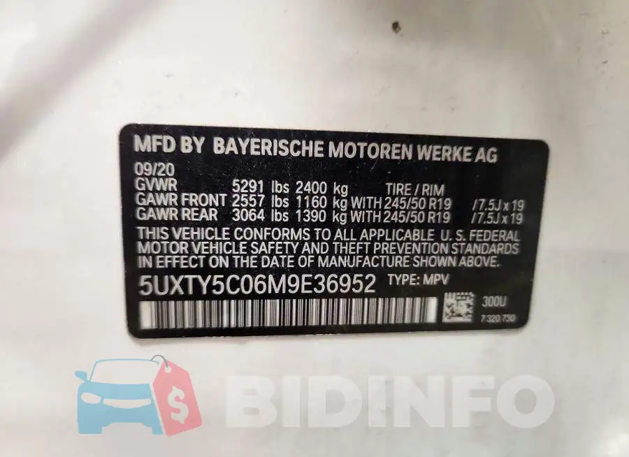 5UXTY5C06M9E36952 Photo# 13