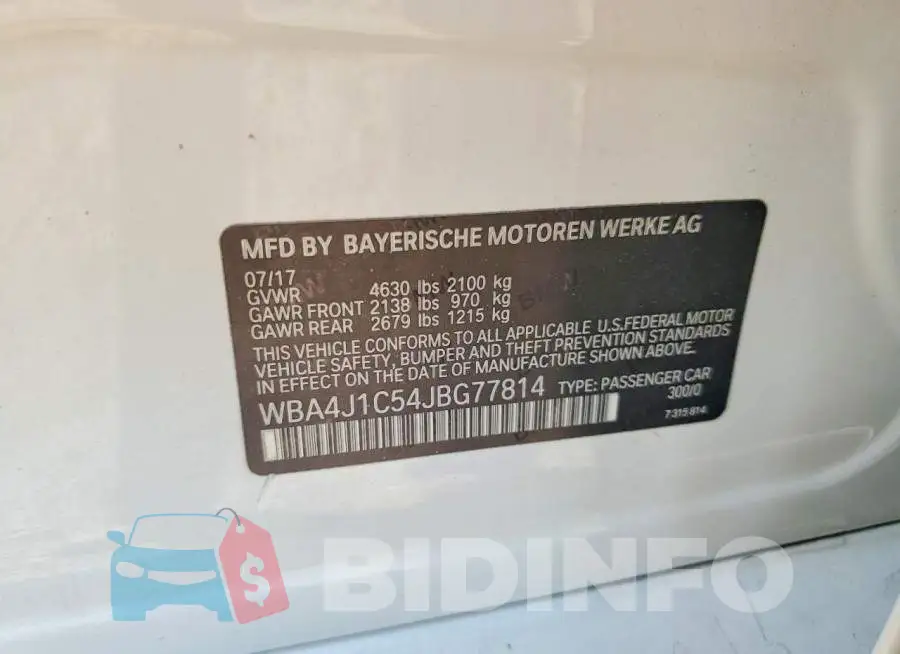 WBA4J1C54JBG77814 Photo# 12