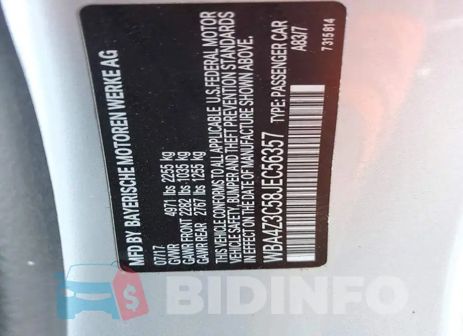 WBA4Z3C58JEC56357 Photo# 12
