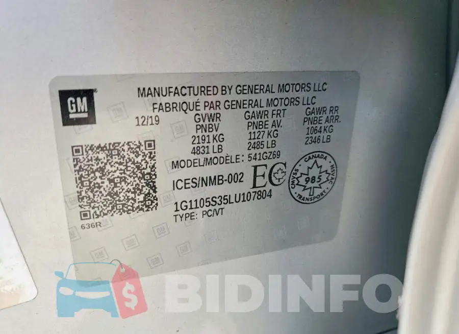 1G1105S35LU107804 Photo# 12