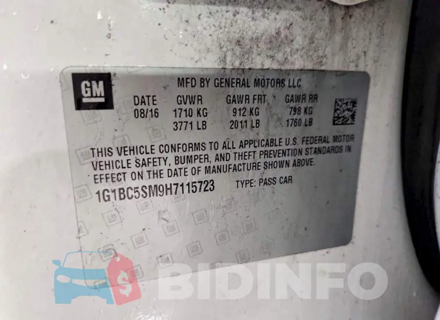 1G1BC5SM9H7115723 Photo# 12