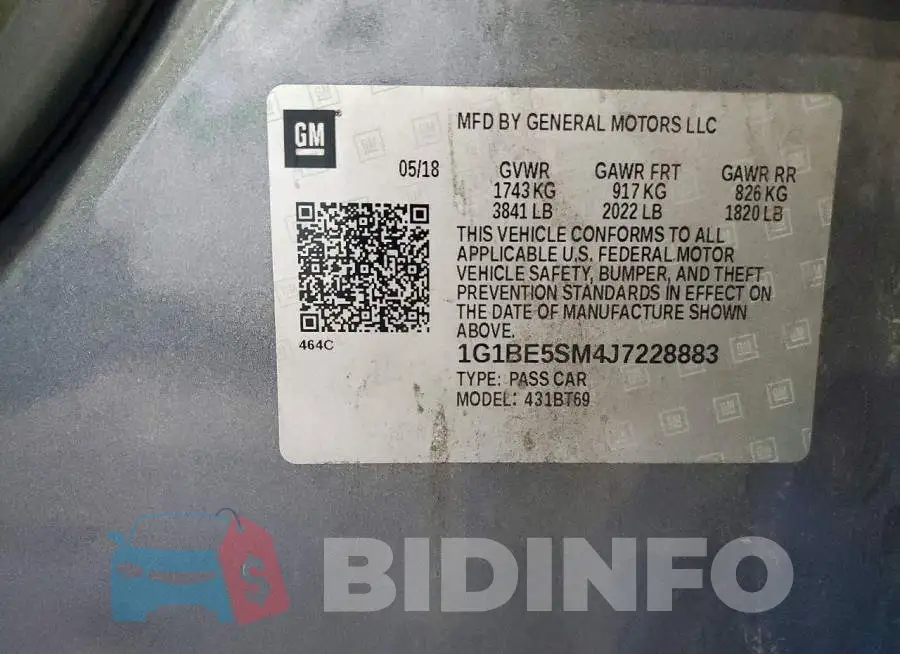 1G1BE5SM4J7228883 Photo# 13