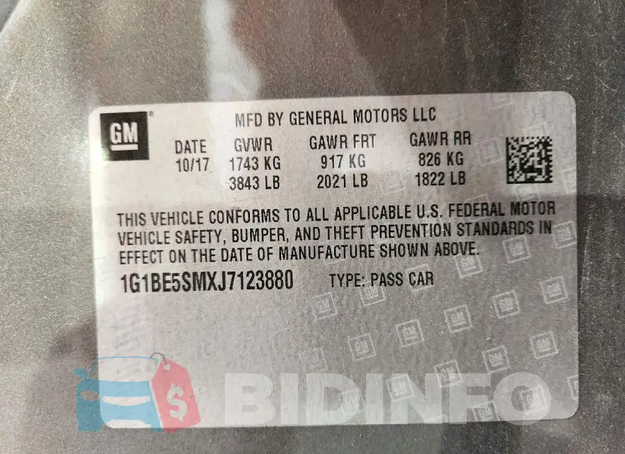 1G1BE5SMXJ7123880 Photo# 12