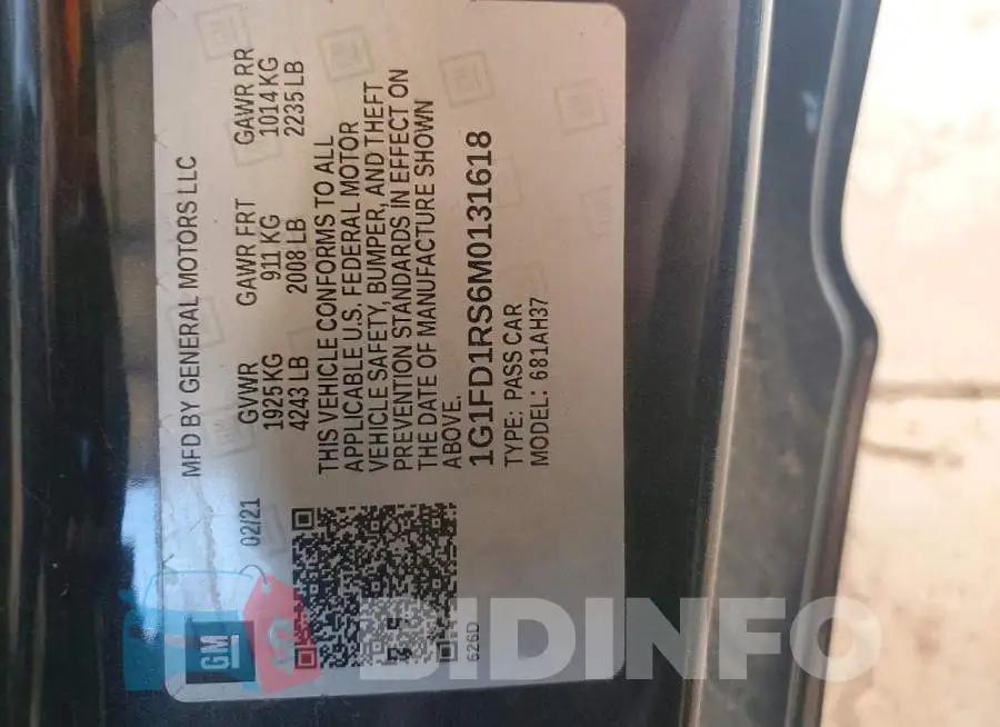 1G1FD1RS6M0131618 Photo# 13