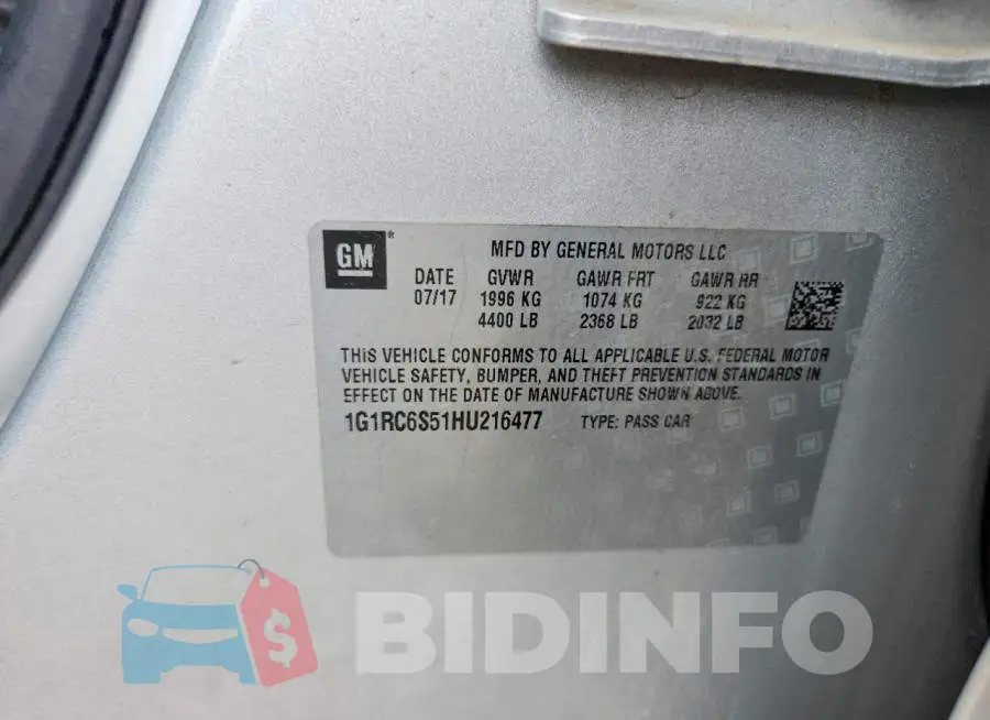 1G1RC6S51HU216477 Photo# 12