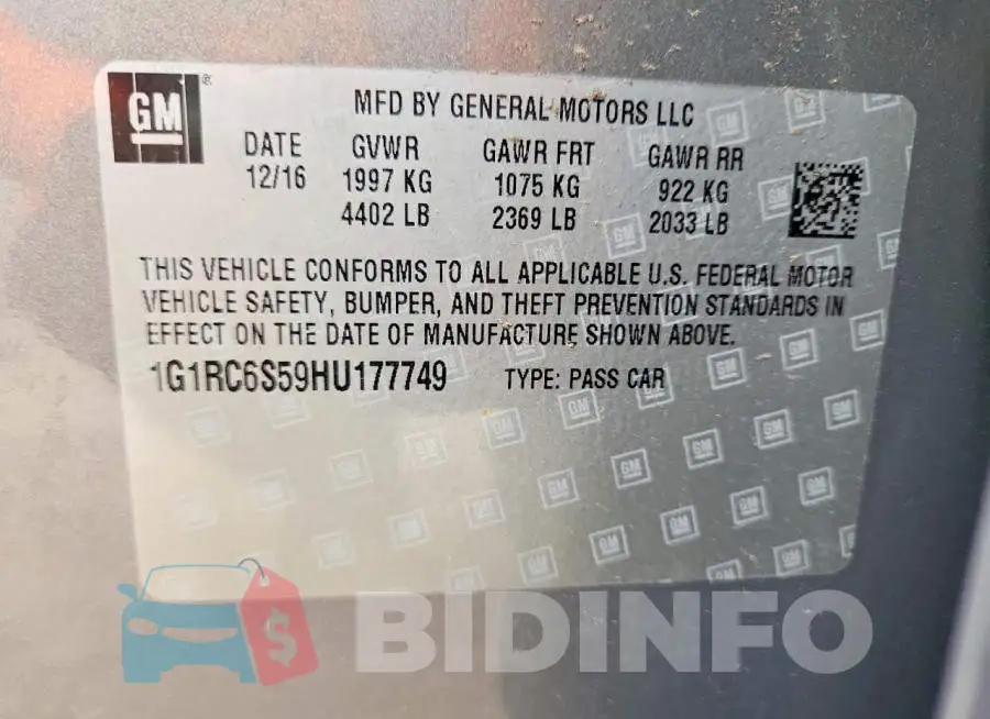 1G1RC6S59HU177749 Photo# 12