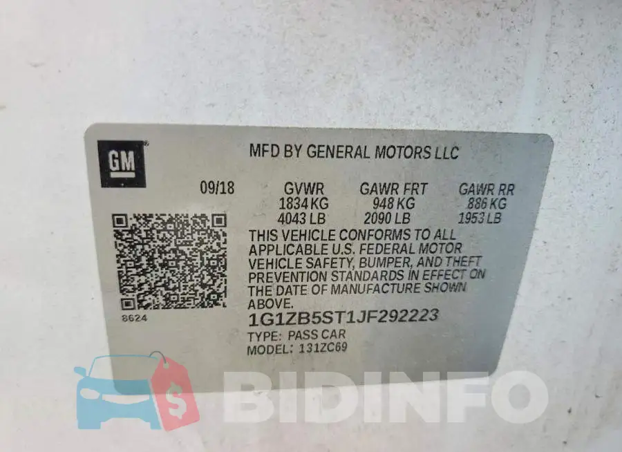 1G1ZB5ST1JF292223 Photo# 13