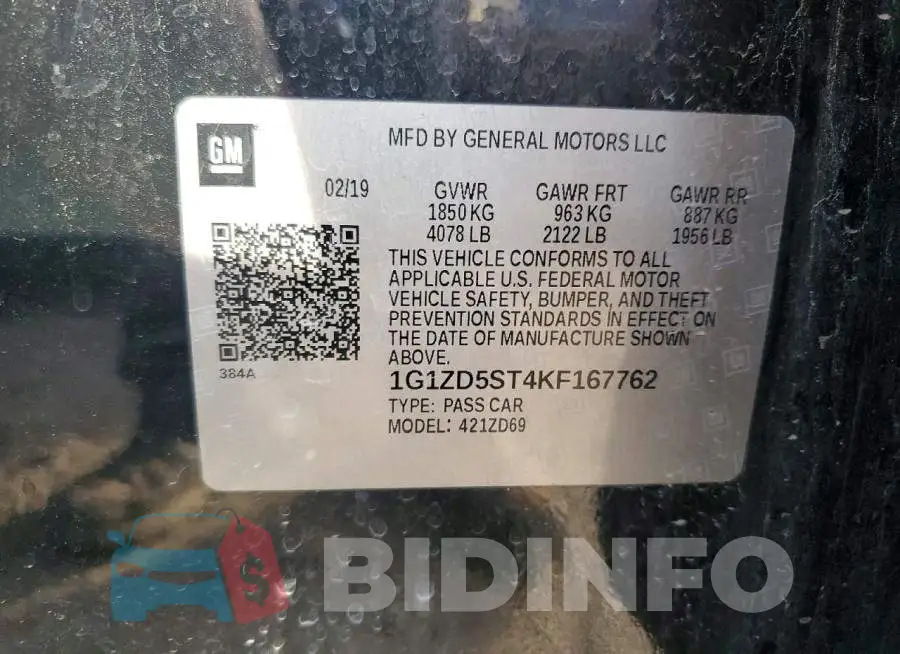 1G1ZD5ST4KF167762 Photo# 12