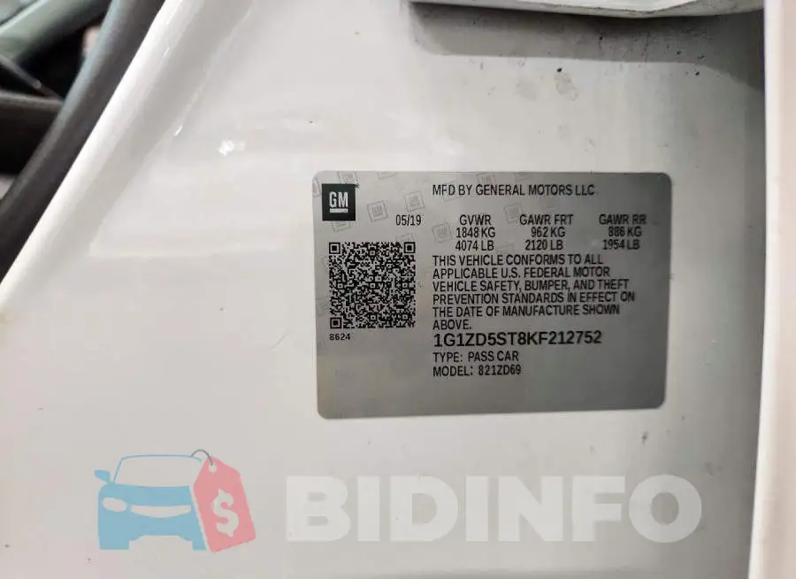 1G1ZD5ST8KF212752 Photo# 12