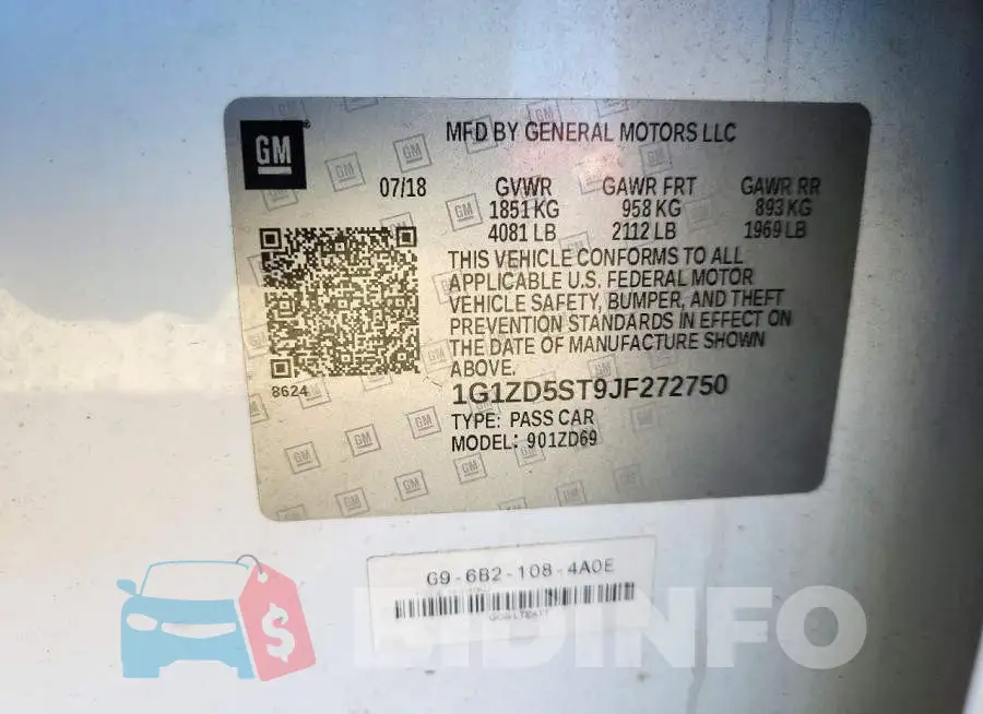 1G1ZD5ST9JF272750 Photo# 13