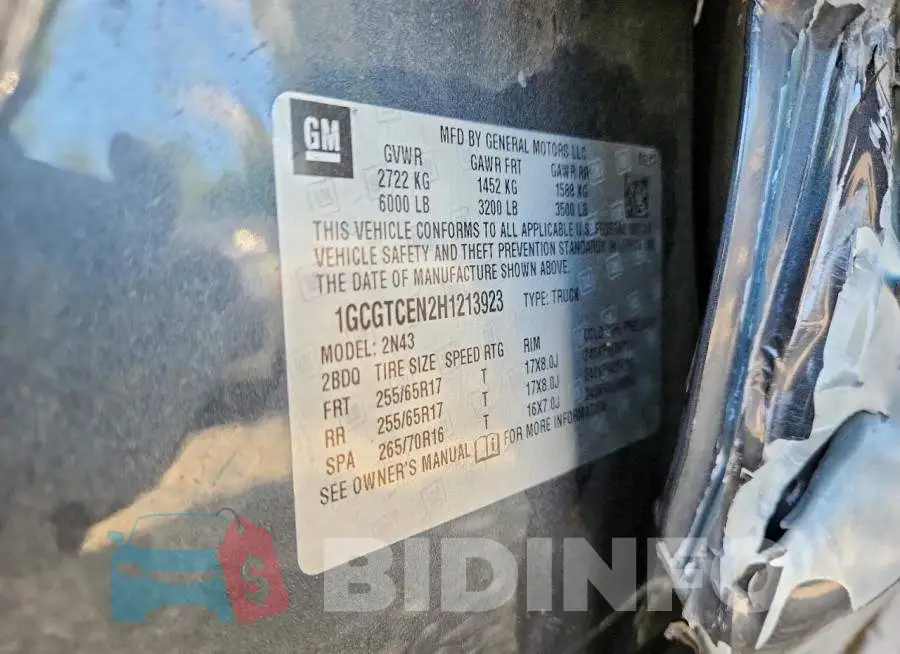 1GCGTCEN2H1213923 Photo# 12