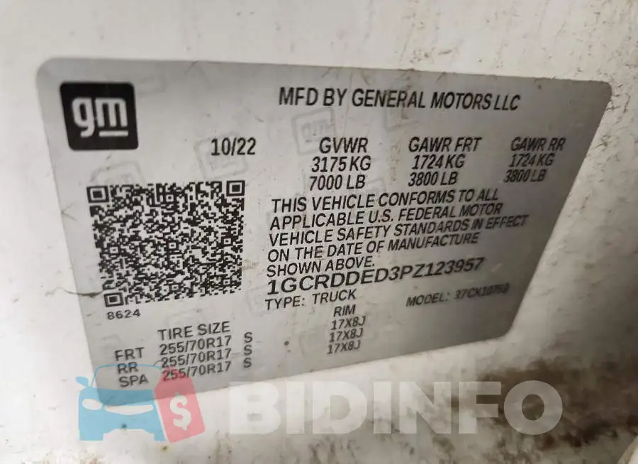 1GCRDDED3PZ123957 Photo# 12