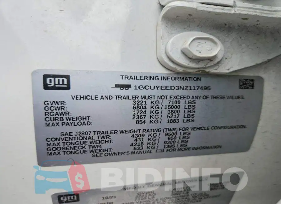1GCUYEED3NZ117495 Photo# 12