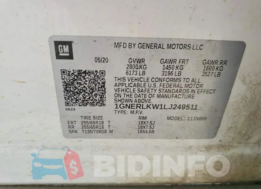 1GNERLKW1LJ249511 Photo# 14