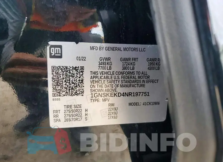 1GNSKEKD4NR197751 Photo# 13