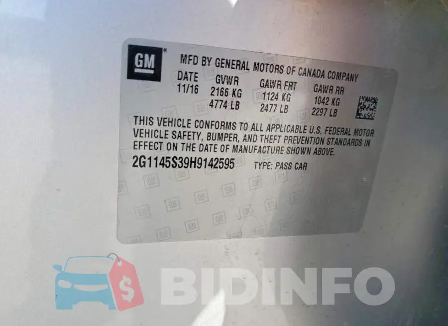2G1145S39H9142595 Photo# 12