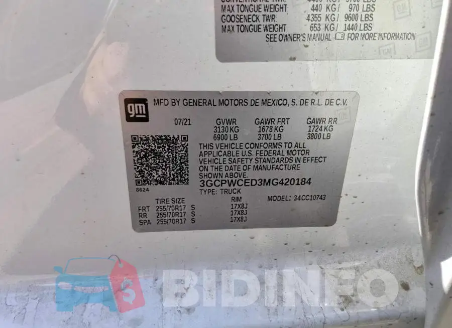 3GCPWCED3MG420184 Photo# 12