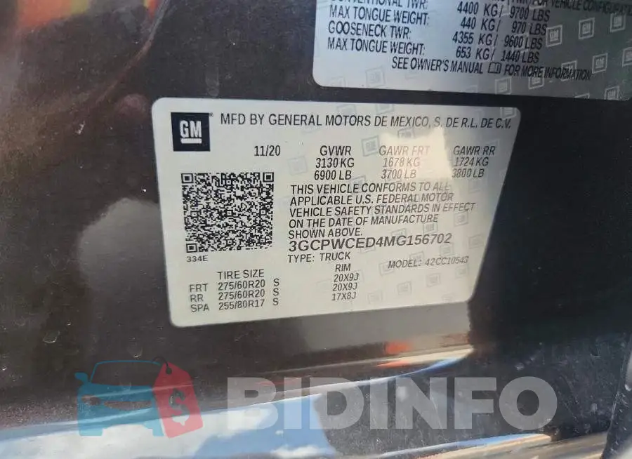 3GCPWCED4MG156702 Photo# 13
