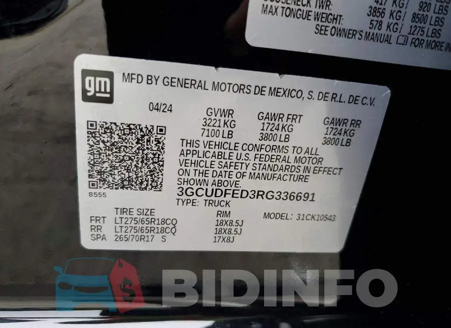 3GCUDFED3RG336691 Photo# 12
