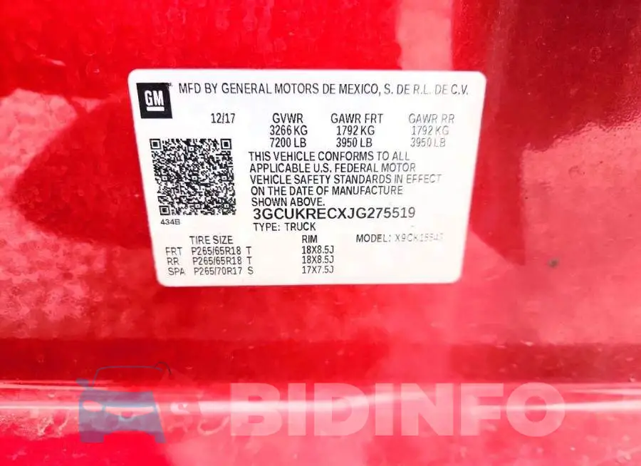 3GCUKRECXJG275519 Photo# 12
