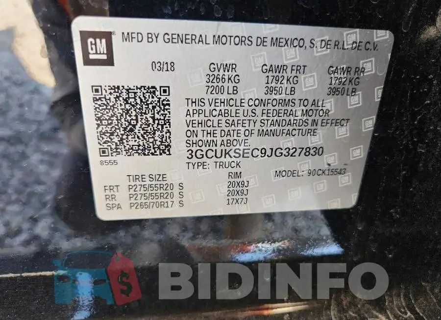 3GCUKSEC9JG327830 Photo# 12