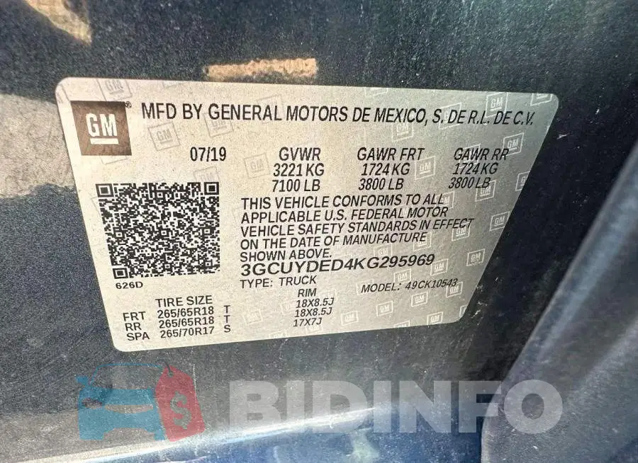 3GCUYDED4KG295969 Photo# 10