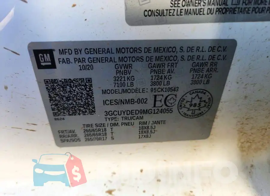 3GCUYDED9MG124055 Photo# 13