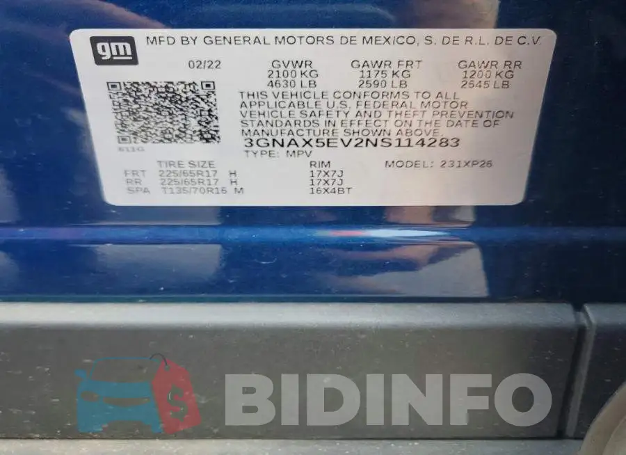 3GNAX5EV2NS114283 Photo# 13
