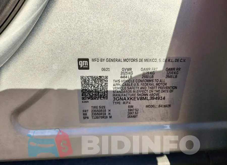 3GNAXKEV8ML394914 Photo# 13
