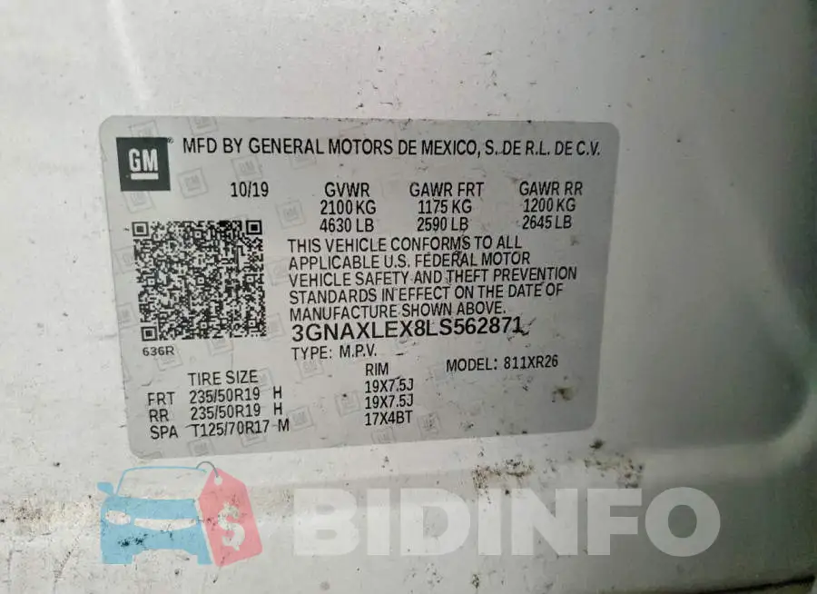 3GNAXLEX8LS562871 Photo# 14
