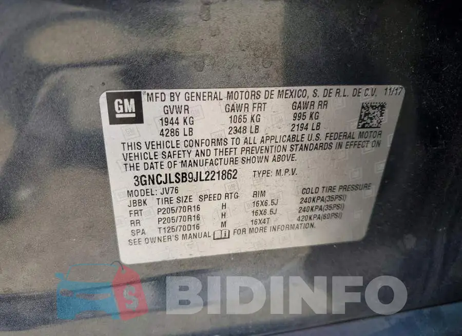 3GNCJLSB9JL221862 Photo# 12