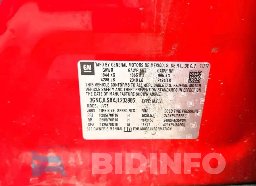 3GNCJLSBXJL233986 Photo# 13