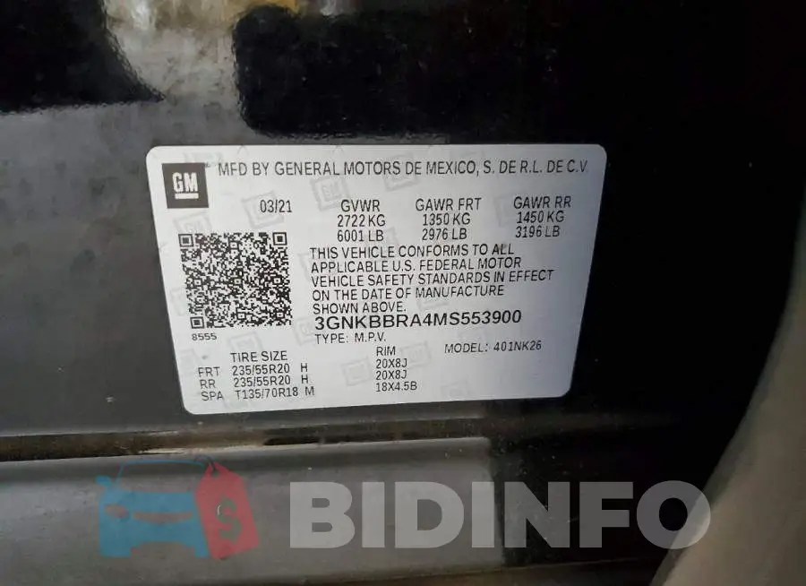 3GNKBBRA4MS553900 Photo# 14