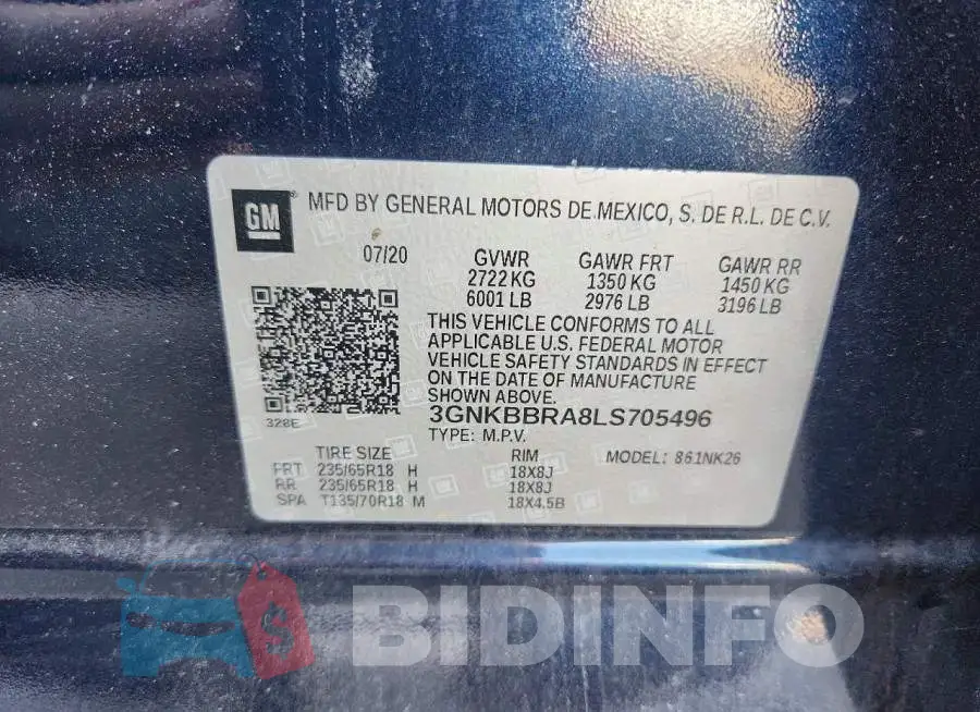 3GNKBBRA8LS705496 Photo# 13